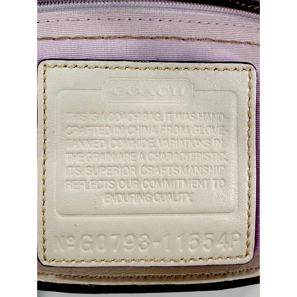 Coach Hamptons Y2K White Leather Purse Turnlock Tote Shoulder Classic Handbag